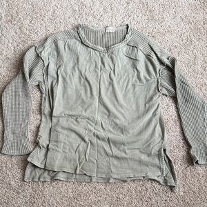 Altar'd State Sage Green Long Sleeve Top